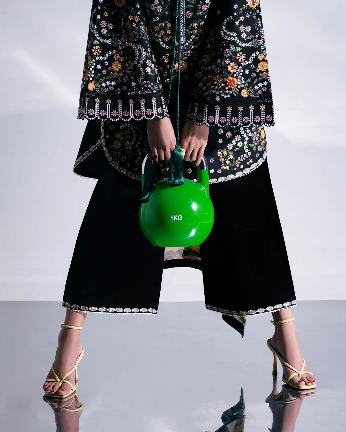 JUGNU AYA-3PC DHANAK EMBROIDERED SHIRT WITH WOOL PRINTED SHAWL  AND TROUSER-SJ-5176
